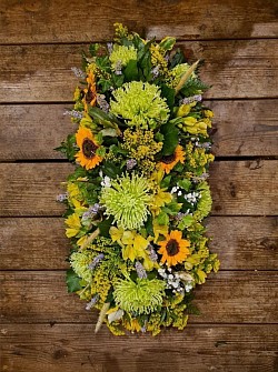 Dessus de cercueil (70 cm) : tons coloré et champetre