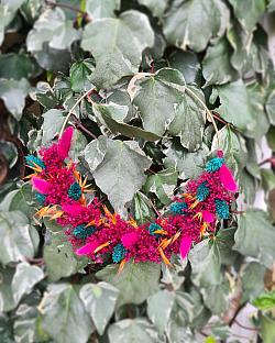 Tons Fuchsia, turquoise et orangé
