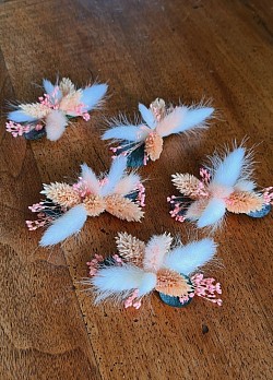 Barrettes 5cm : tons blanc, corail et rose pale
