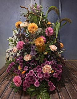 Tons violet, rose et orange