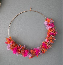 Tons orangé, fuschia et parme