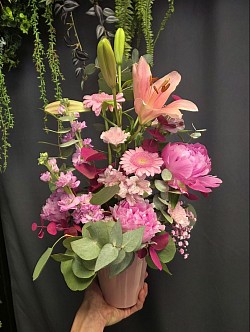 'Prairie' : Composition camaïeu de rose