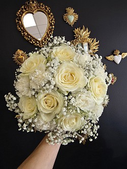 Bouquet de mariée rond : thème Full Blanc